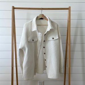 white quilted shacket